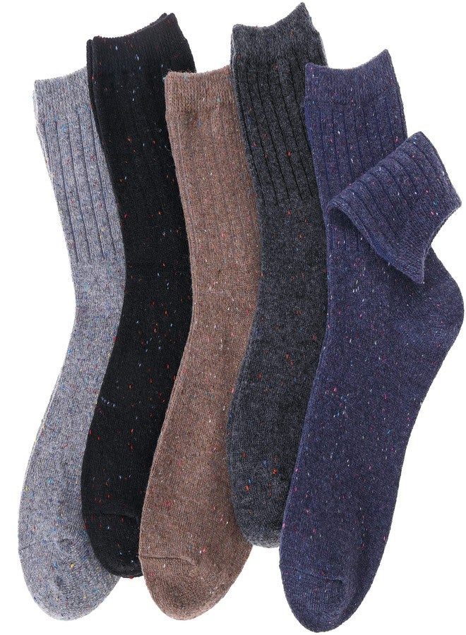 Sandsuced Wool Socks for Women Winter Hiking Thick Thermal Cabin Cozy Crew Work Soft Ladies Socks(Striped (5 Pairs) - Image 4